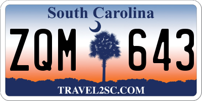 SC license plate ZQM643