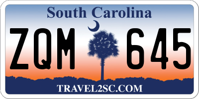 SC license plate ZQM645