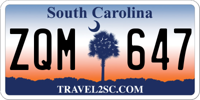 SC license plate ZQM647