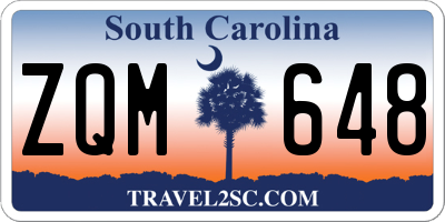 SC license plate ZQM648