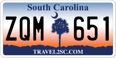 SC license plate ZQM651