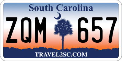 SC license plate ZQM657