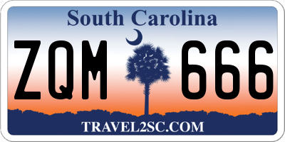 SC license plate ZQM666