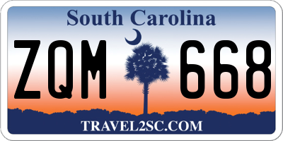 SC license plate ZQM668