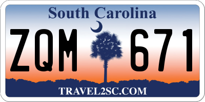 SC license plate ZQM671