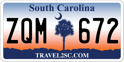 SC license plate ZQM672
