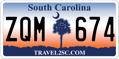 SC license plate ZQM674