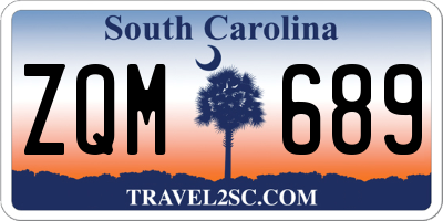 SC license plate ZQM689