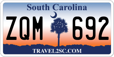 SC license plate ZQM692