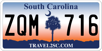 SC license plate ZQM716