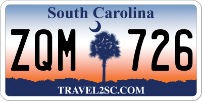 SC license plate ZQM726