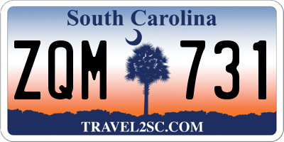 SC license plate ZQM731