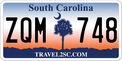 SC license plate ZQM748