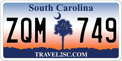 SC license plate ZQM749
