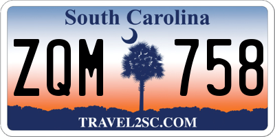SC license plate ZQM758