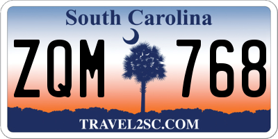 SC license plate ZQM768