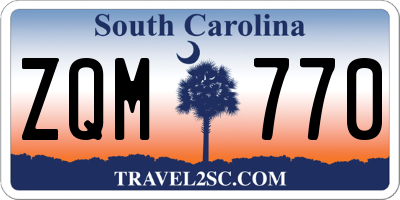 SC license plate ZQM770