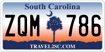 SC license plate ZQM786