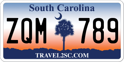 SC license plate ZQM789