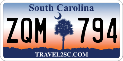 SC license plate ZQM794
