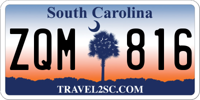 SC license plate ZQM816