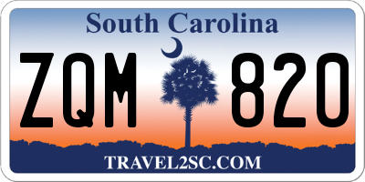 SC license plate ZQM820