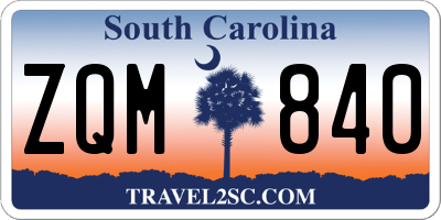 SC license plate ZQM840