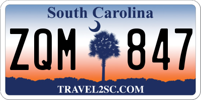 SC license plate ZQM847
