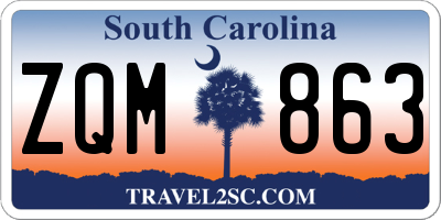 SC license plate ZQM863