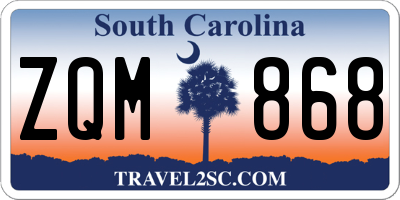 SC license plate ZQM868