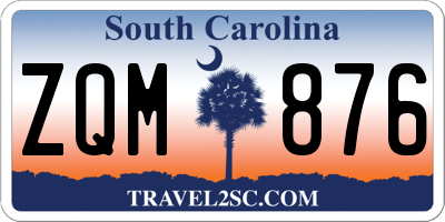SC license plate ZQM876