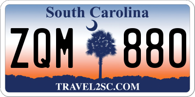 SC license plate ZQM880