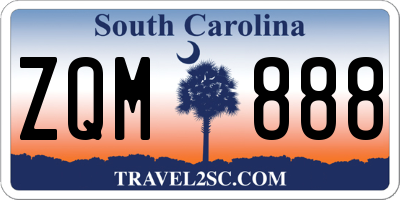 SC license plate ZQM888
