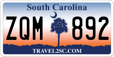SC license plate ZQM892
