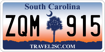 SC license plate ZQM915