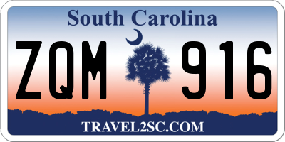 SC license plate ZQM916