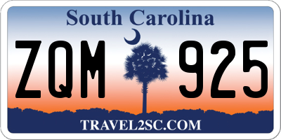 SC license plate ZQM925
