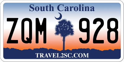 SC license plate ZQM928