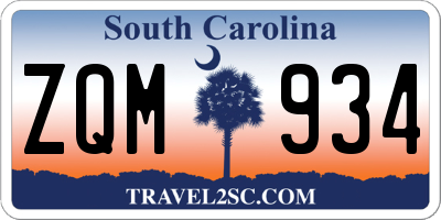 SC license plate ZQM934