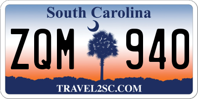 SC license plate ZQM940