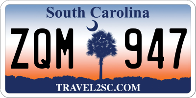 SC license plate ZQM947