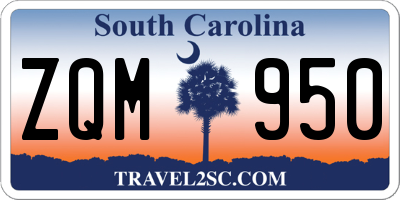 SC license plate ZQM950