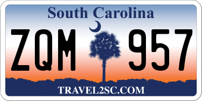 SC license plate ZQM957
