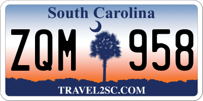 SC license plate ZQM958