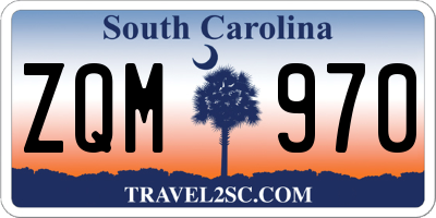 SC license plate ZQM970