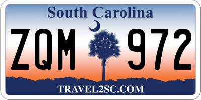 SC license plate ZQM972