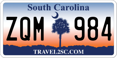 SC license plate ZQM984