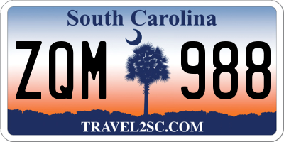 SC license plate ZQM988