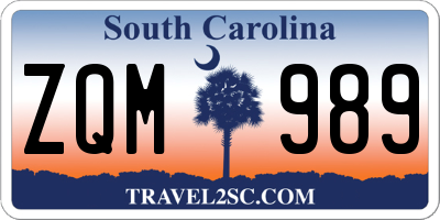 SC license plate ZQM989