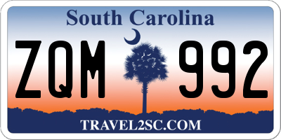 SC license plate ZQM992